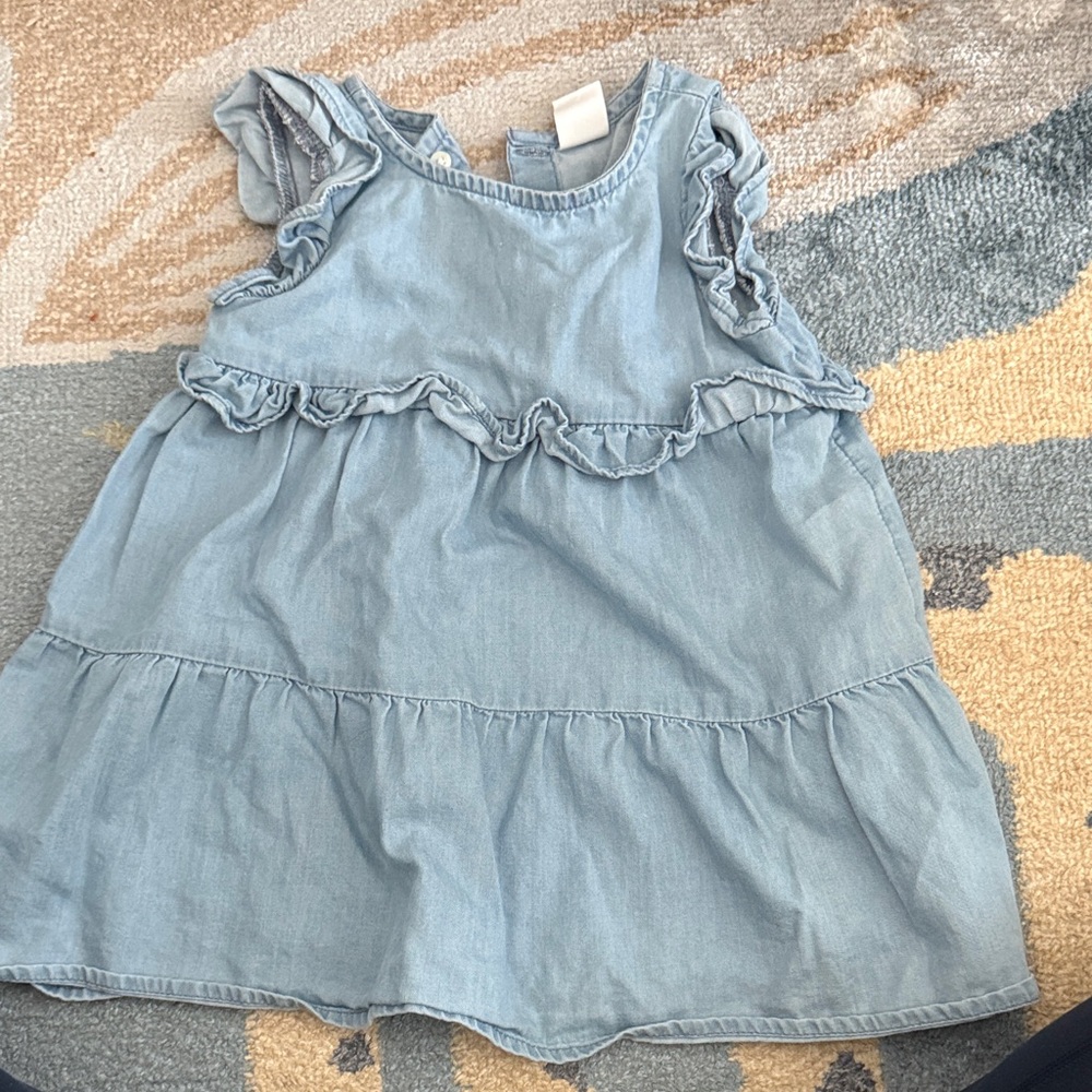 Baby Gap Chambray ruffle dress size 18-24 months